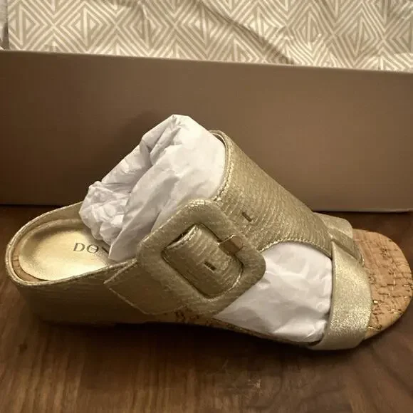 Donald Pliner Women's Ofelia Python Print Upper Cork Wedge Heel Heeled